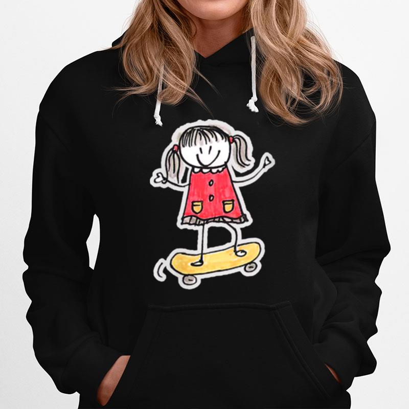 Skateboard Girl And Girls Skateboards Hoodie