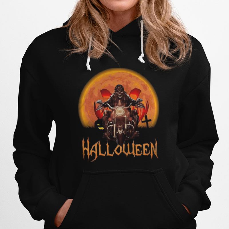 Skeleton Biker Halloween Hoodie