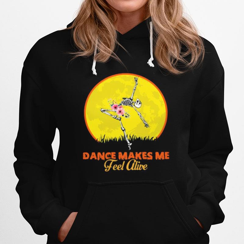 Skeleton Dance Make Me Feel Alive Floral Sunset Hoodie