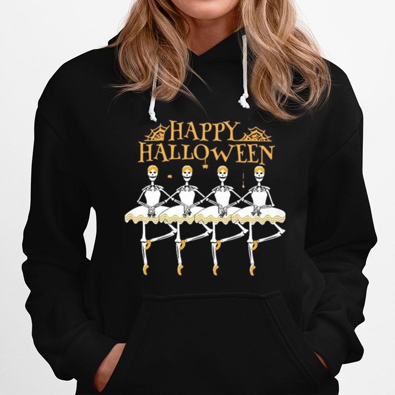 Skeleton Dancing Ballet Happy Halloween Hoodie
