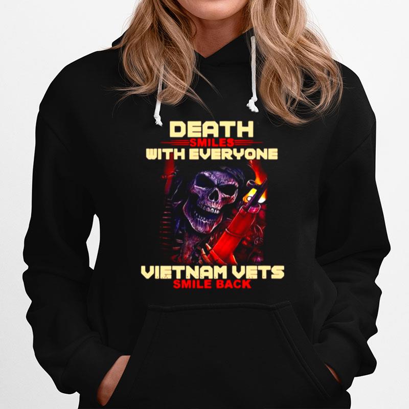 Skeleton Death Smiles With Everyone Vietnam Vets Smile Back Hoodie