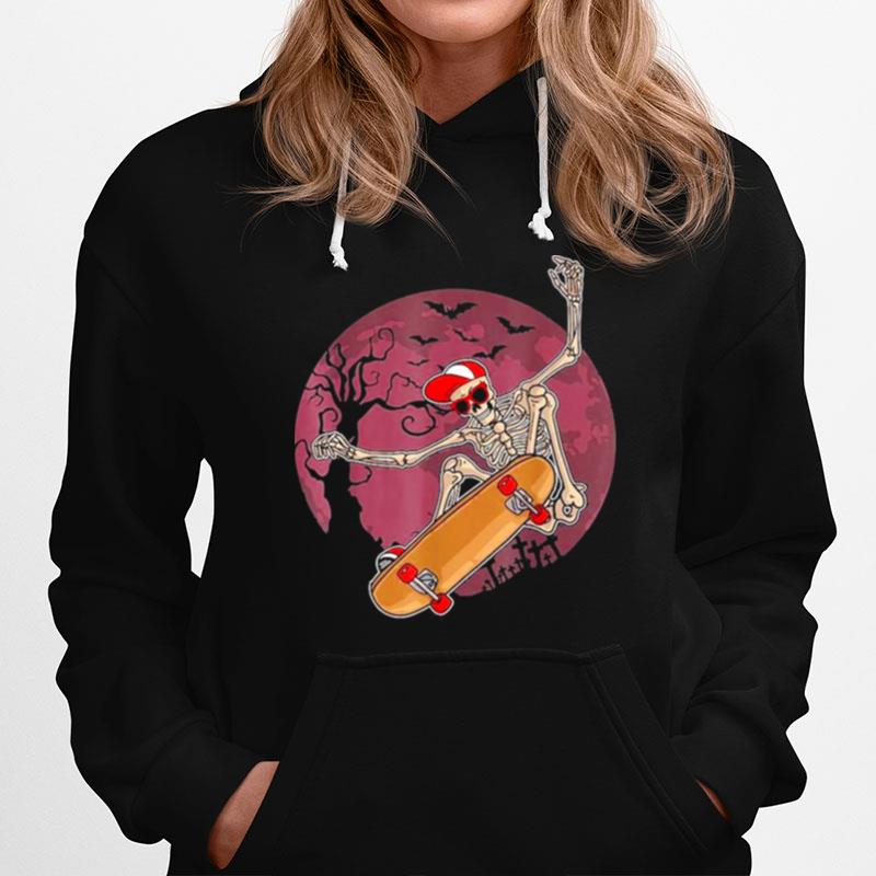 Skeleton Skater Skateboard Halloween Hoodie