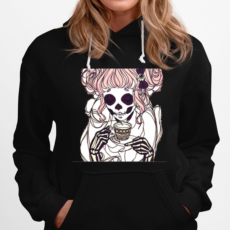 Skeleton Woman Drinking Coffee Lover Hoodie