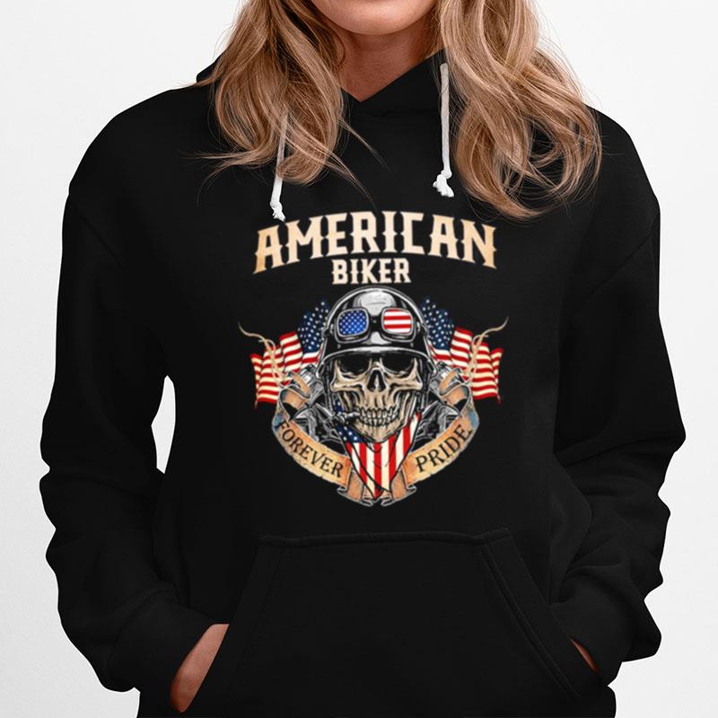 Skull American Biker Forever Pride Hoodie