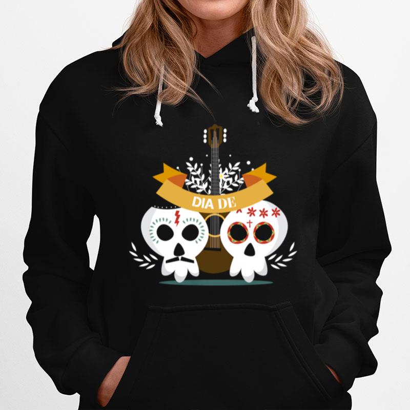 Skull Couple Guitar Day Of The Dead Hoodie