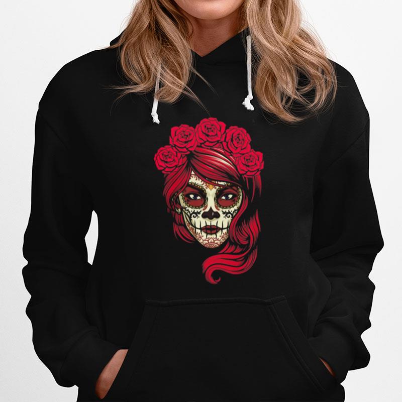Skull Lady Woman Day Of The Dead Hoodie