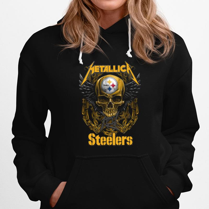 Skull Metallic Steelers Pittsburgh Halloween Hoodie
