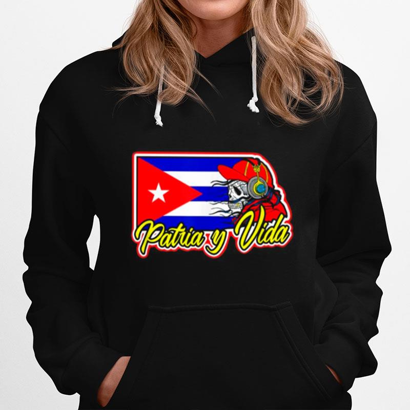 Skull Patria Y Vida Cuba Libre Flag Hoodie
