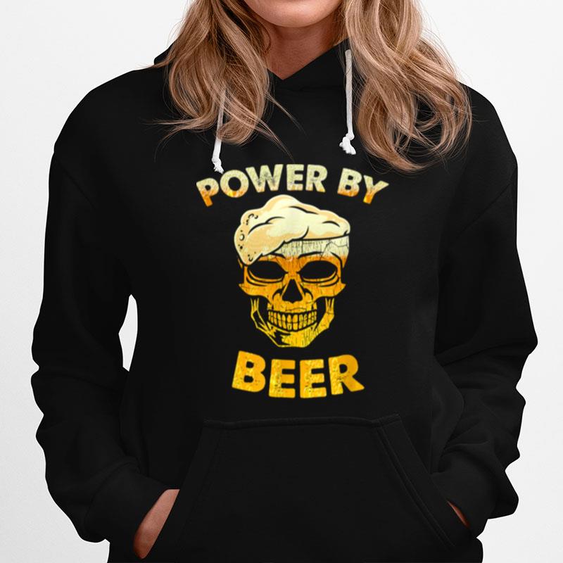 Skull Powered By Beer Hoodie