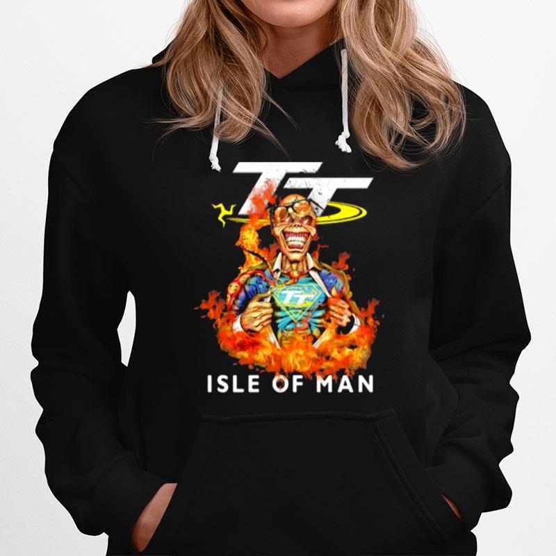 Skull Superman With Logo Isle Of Man Fire Hoodie