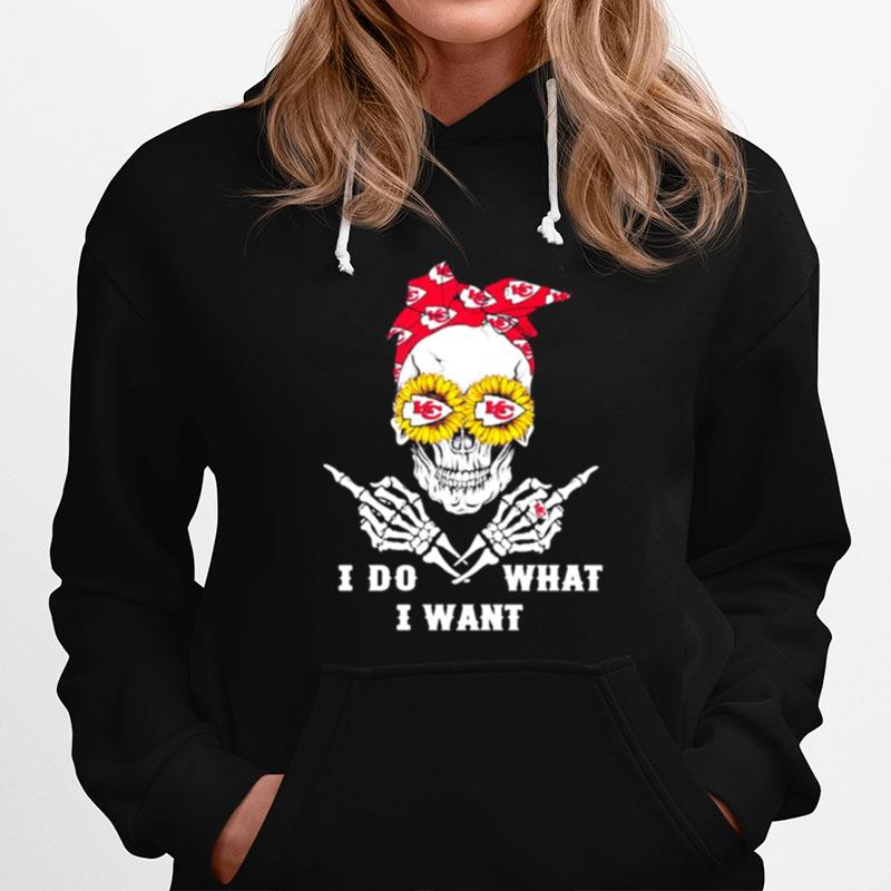 Skull With Eye Sunflowers I Do What I Want Ribbon Logo Kansas City Chiefs Hoodie