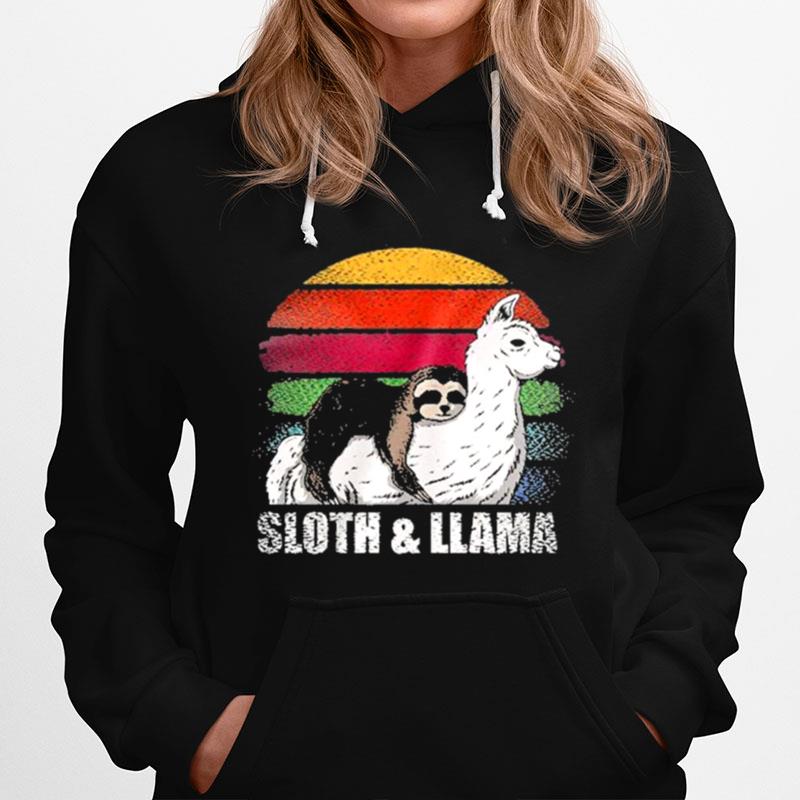 Sloth And Llama Vintage Hoodie