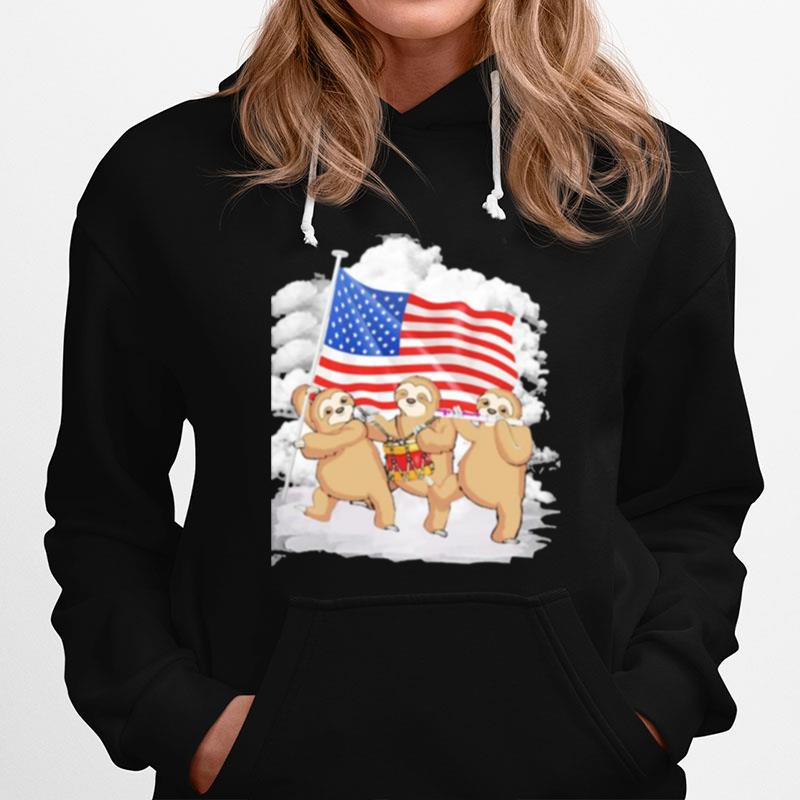 Sloth Love America Three Times Hoodie