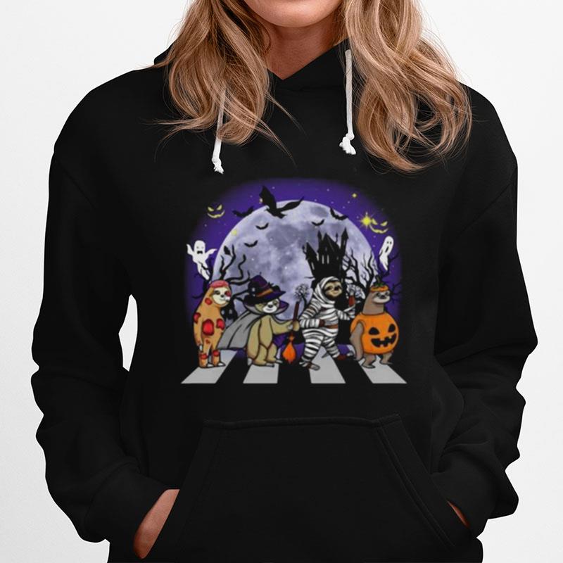 Sloths Witch Abbey Roads Halloween Hoodie