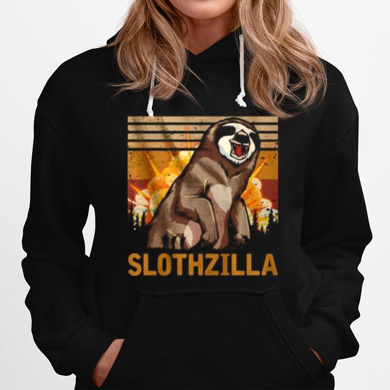 Slothzilla Vintage Retro Hoodie