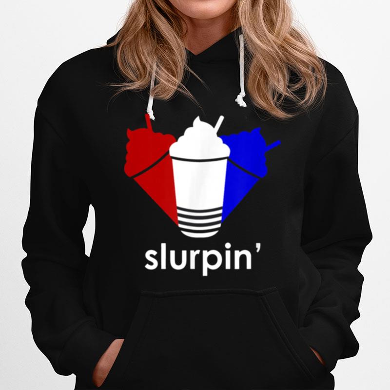 Slurpin Red White Blue Frozen Ice Drink Parody Hoodie