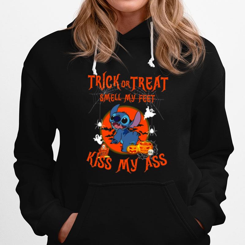 Smell My Feet Kiss My Ass Stitch Design For Halloween Graphic Trick Or Treat Hoodie