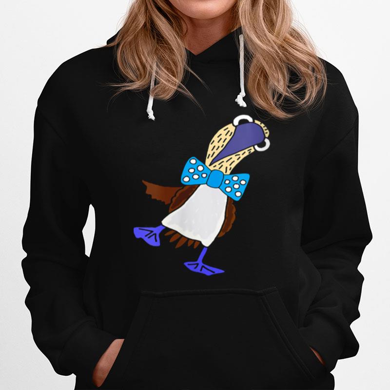 Smileteesanima Bluefooted Booby Bird Wearing Bow Tie Hoodie