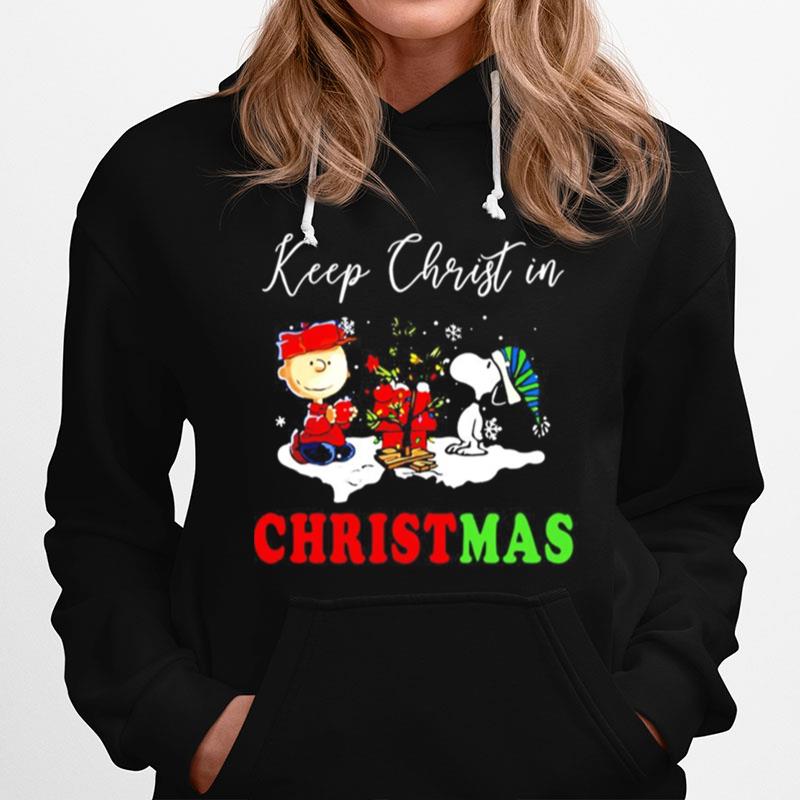 Snoopy And Charibow Keep Christ In Christmas Hoodie