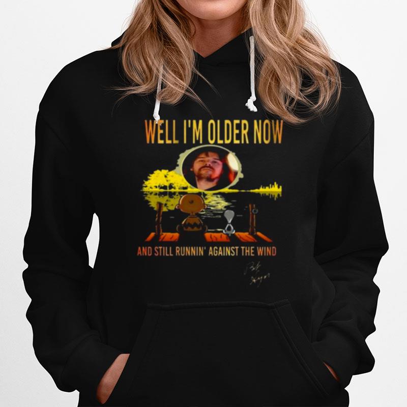 Snoopy And Charlie Brown Well Im Older Now And Still Runnin Against The Wind Signature Halloween Hoodie