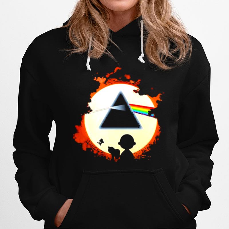 Snoopy And Friends Watch The Moon Pink Floyd Hoodie