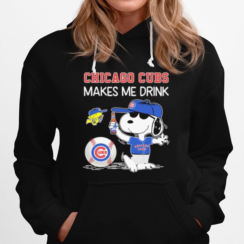 Snoopy And Woodstock Chicago Cubs Makes Me Drink Hoodie