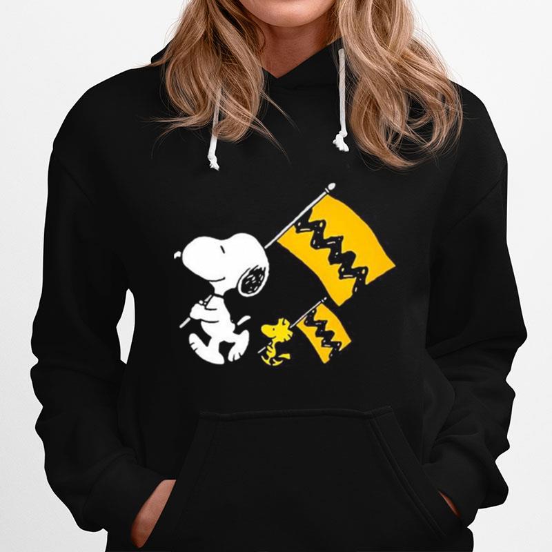 Snoopy And Woodstock Holding Flag Hoodie