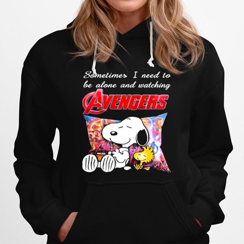 Snoopy And Woodstock Sometimes I Need To Be Alone And Watching Avengers Hoodie