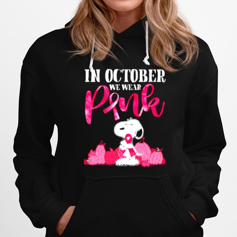 Snoopy Breast Cancer In October We Wear Pink Classic Hoodie