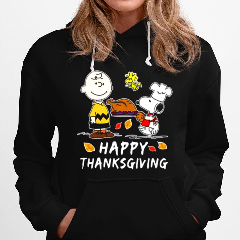 Snoopy Charlie Brown And Woodstock Happy Thanksgiving Hoodie