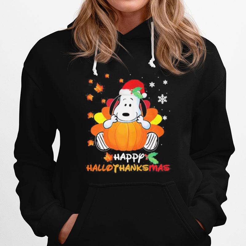 Snoopy Happy Hallothanksmas Halloween Thanksgiving Christmas Hoodie