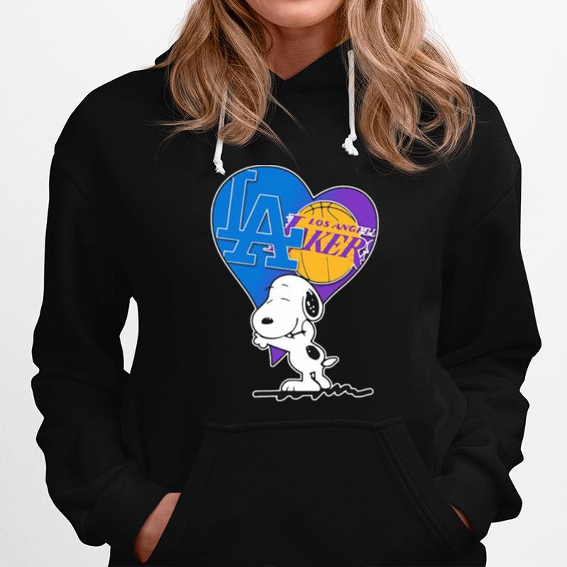 Snoopy Lover Los Angeles Lakers And Dodgers Hoodie