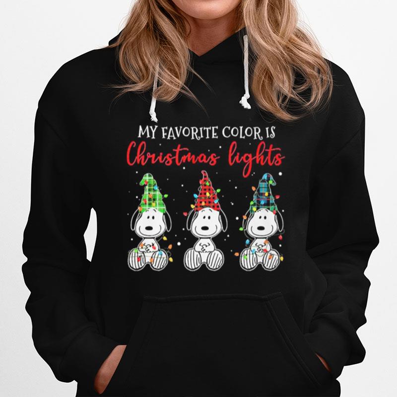 Snoopy My Favorite Color Is Christmas Lights Hoodie