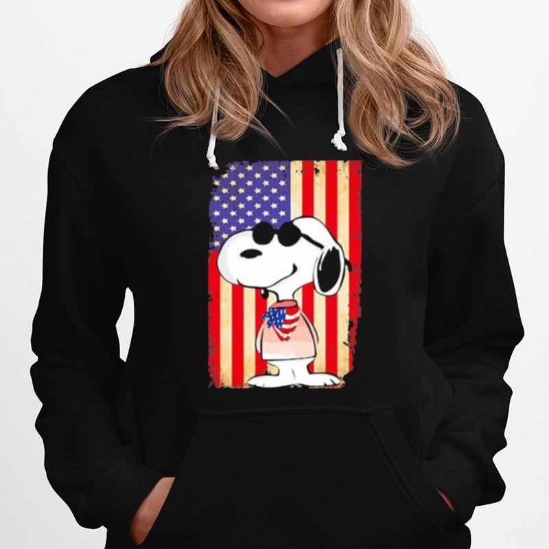 Snoopy Wear American Flag Vintage Hoodie