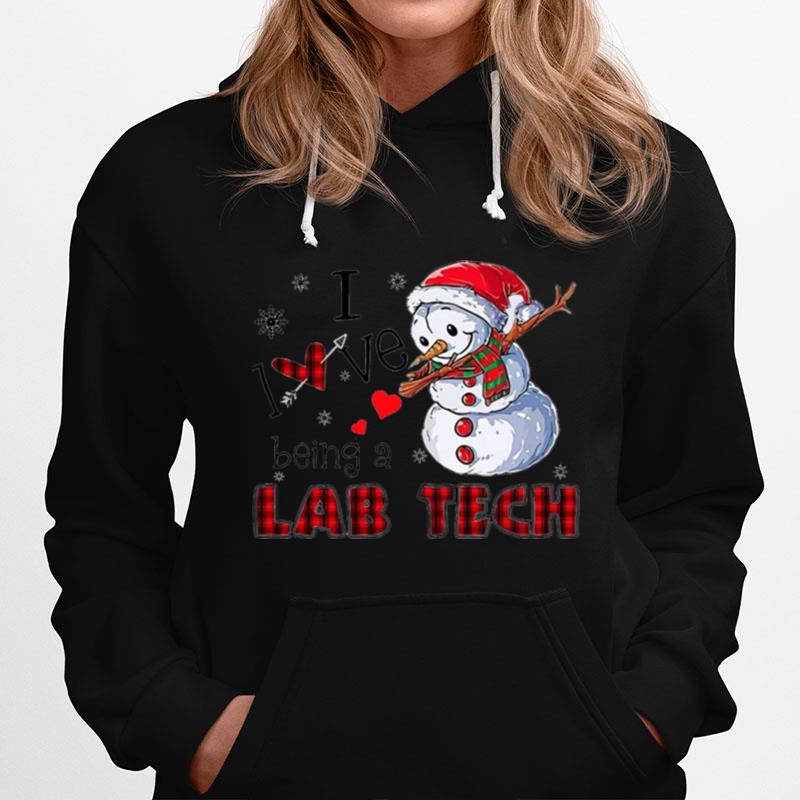 Snowman I Love Being A Lab Tech Merry Christmas Hoodie