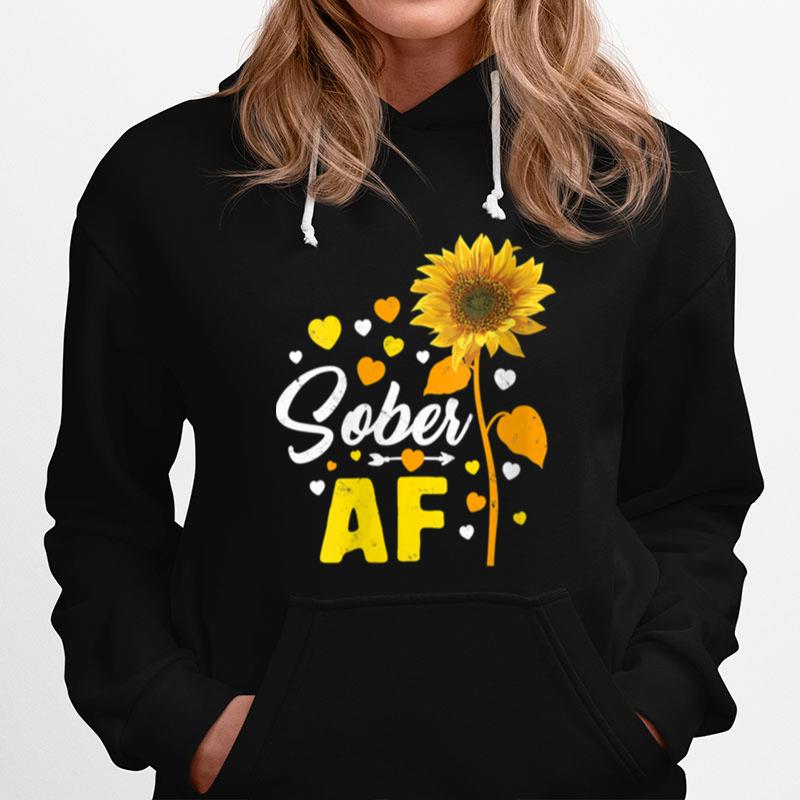 Sober Af Recovery Alcoholism Addiction Warrior Support Clean Hoodie