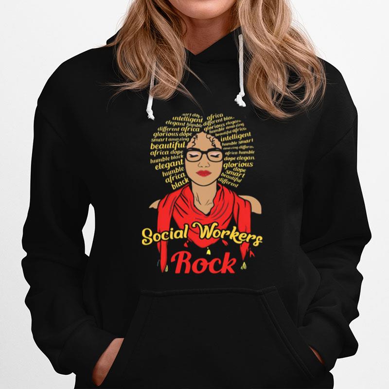 Social Workers Rock Lady Elegant Humble Africa Black Hoodie