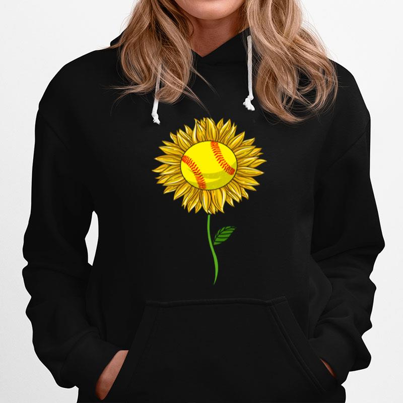 Softball Sunflower For Sports Flower Hoodie