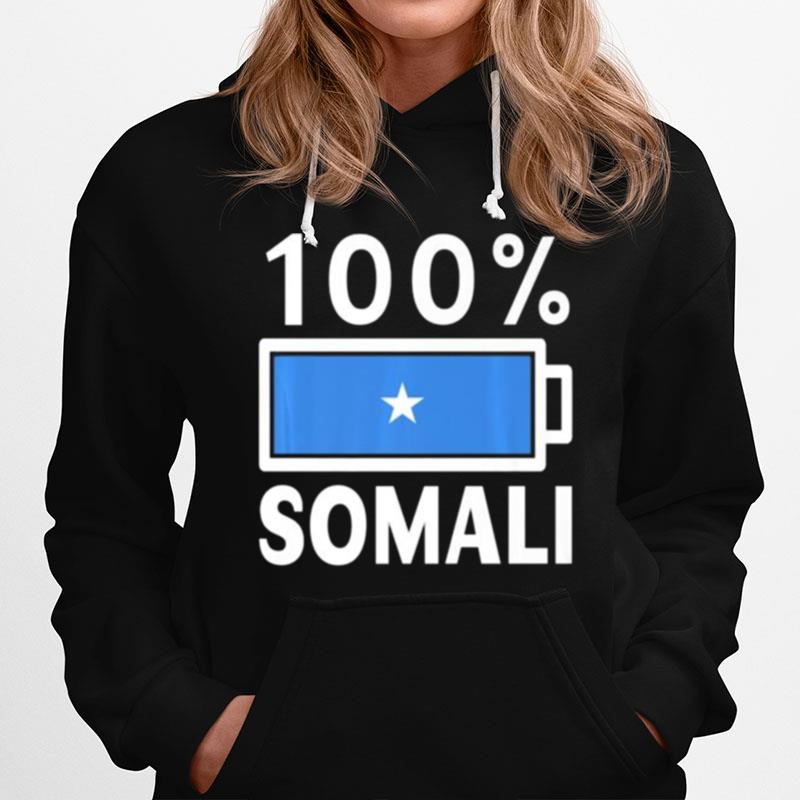 Somalia Flag 100 Somali Battery Power Hoodie