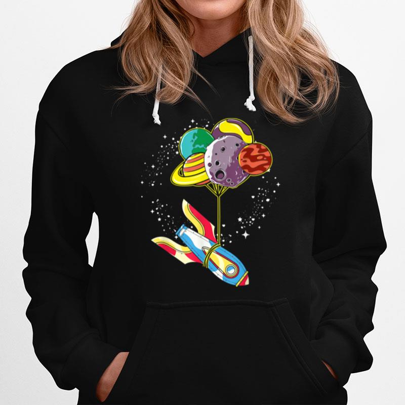 Sonnensystem Astronaut Planet Ballon Weltraum Rakete Weltall Hoodie