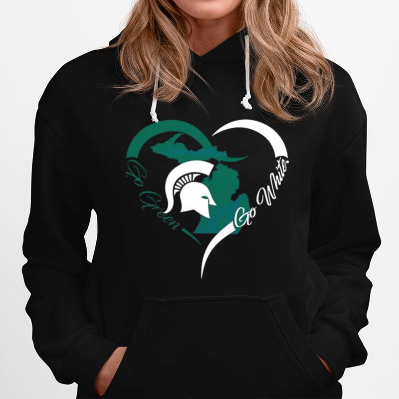 Spartan Strong Go Green Heart Michigan State University Hoodie
