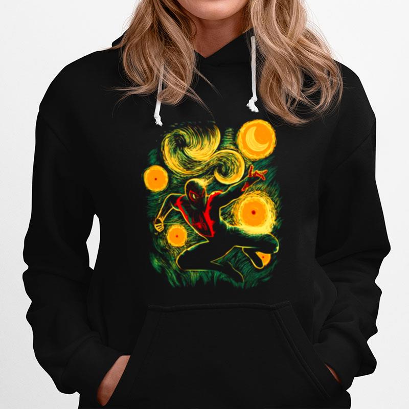 Spider Man Starry Night Parody Hoodie