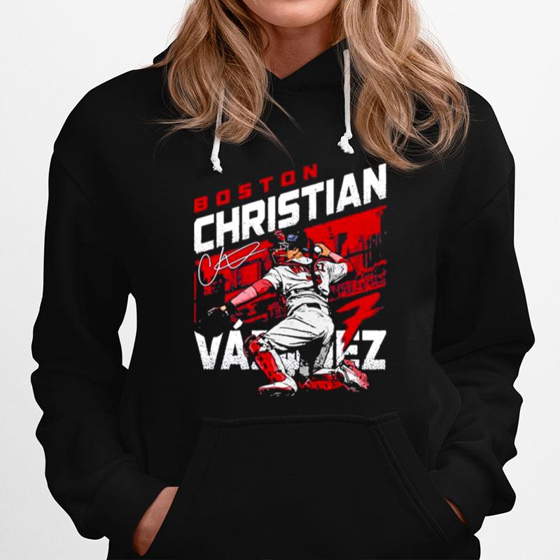 Sports Christian Vazquez City Name Houston Astros Boston Signature Hoodie
