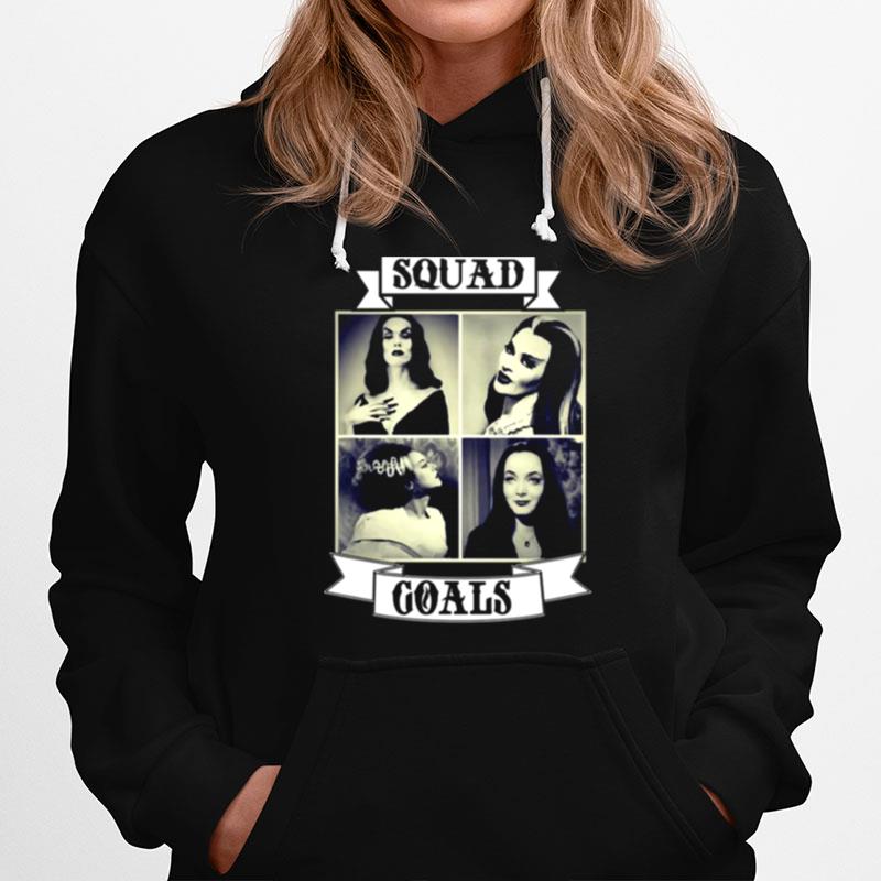 Squad Goals Vampira Morticia Adams Lily Munster Bride Of Frankenstein Gothic Hoodie