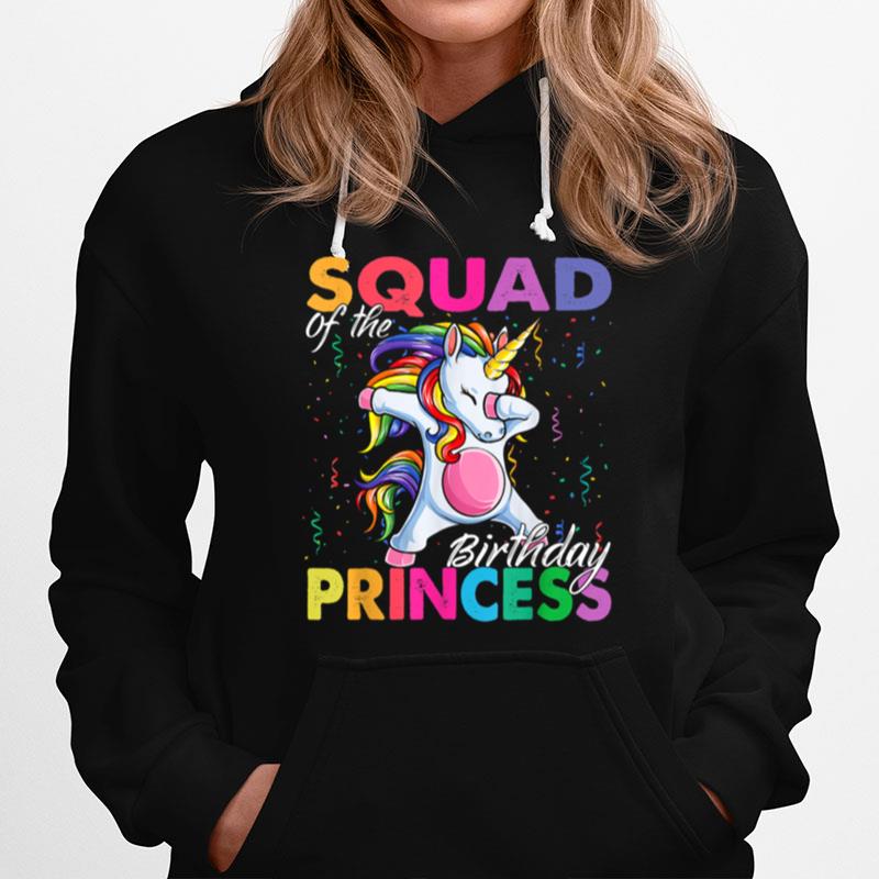 Squad Of The Birthday Princess Girl Dabbing Unicorn Theme Hoodie