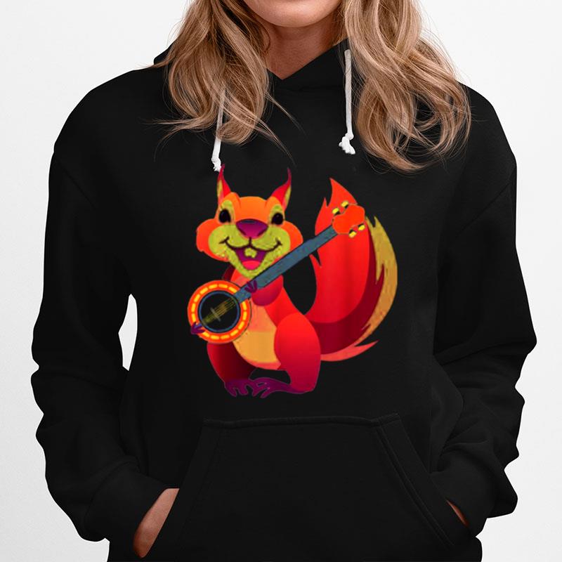 Squirrel Music Banjo Musician Rodent Small Animal Lover Hoodie