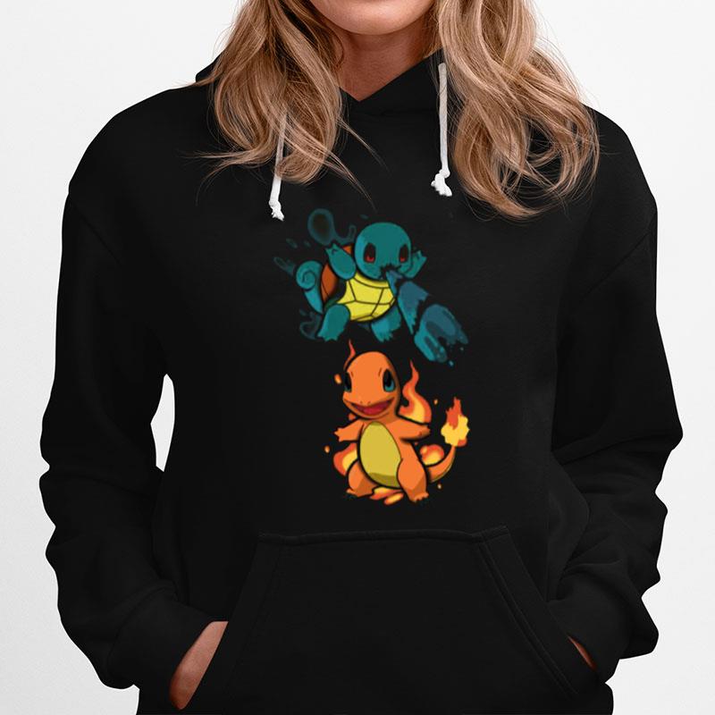 Squirtle And Charmander Cartoon Design Pokemon Hoodie