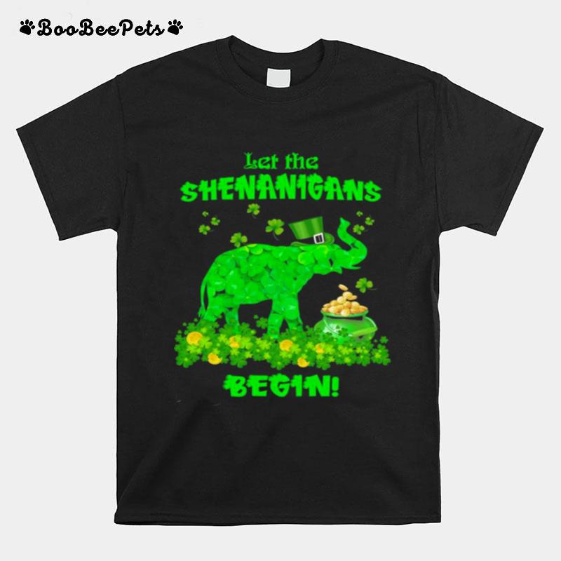 St. Patricks Day Elephant Let The Shenanigans Begin T-Shirt