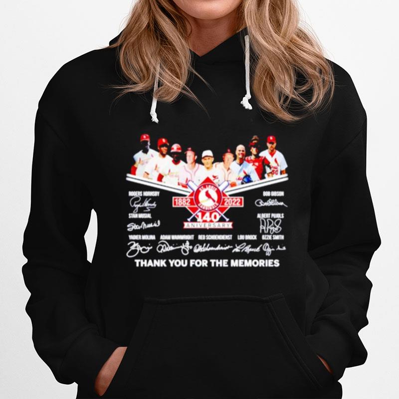 St Louis Cardinals 1882 2022 140 Anniversary Thank You For The Memories Signatures Hoodie