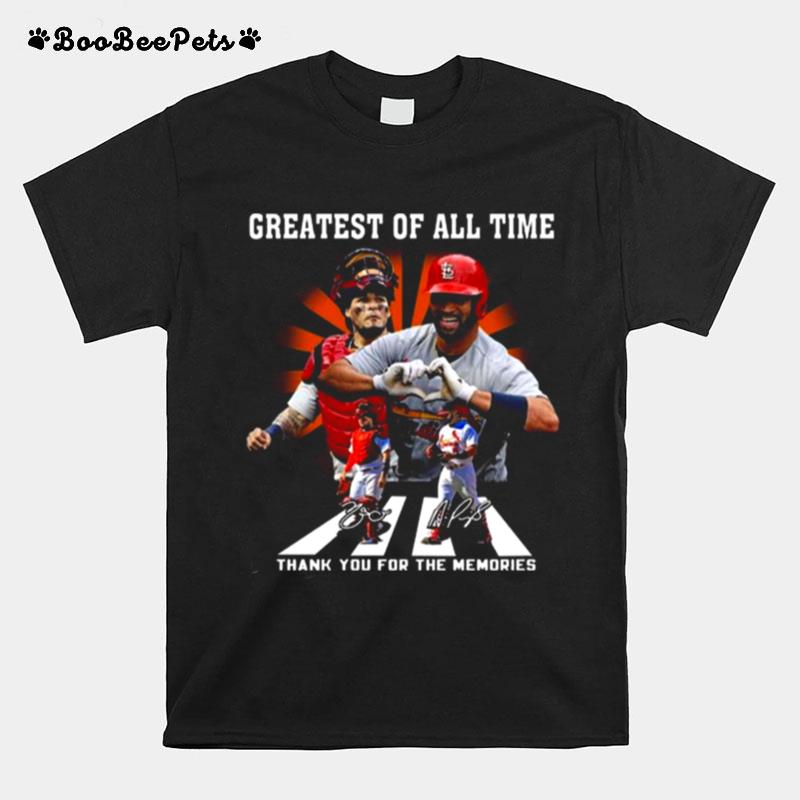 St Louis Cardinals Abbey Road Great Of All Time Thank You For The Memories Signatures T-Shirt